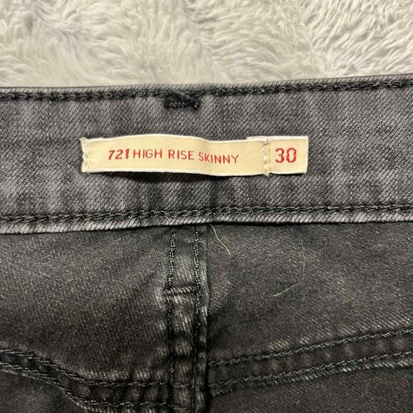 Levis Jeans Women 30 High Rise Skinny Black Stretch Denim Premium Fit Streetwear - Picture 4 of 11